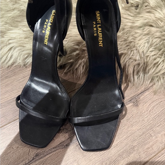 Saint Laurent Black Strappy Heels - Picture 1 of 3